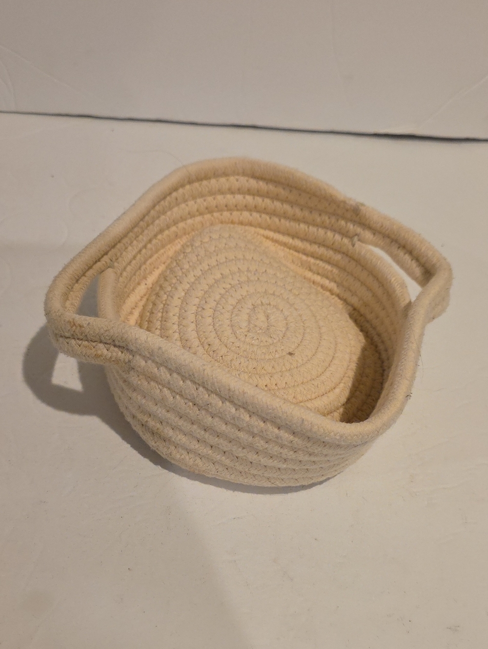 Lovevery Basket Natural Cotton Rope Storage Basket with Handles - Cream